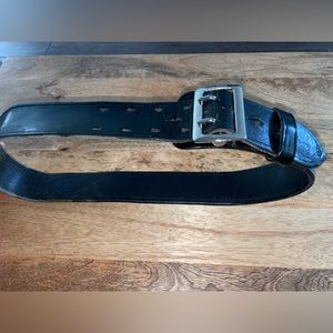 Aker Black Leather Sam Browne Duty Belt